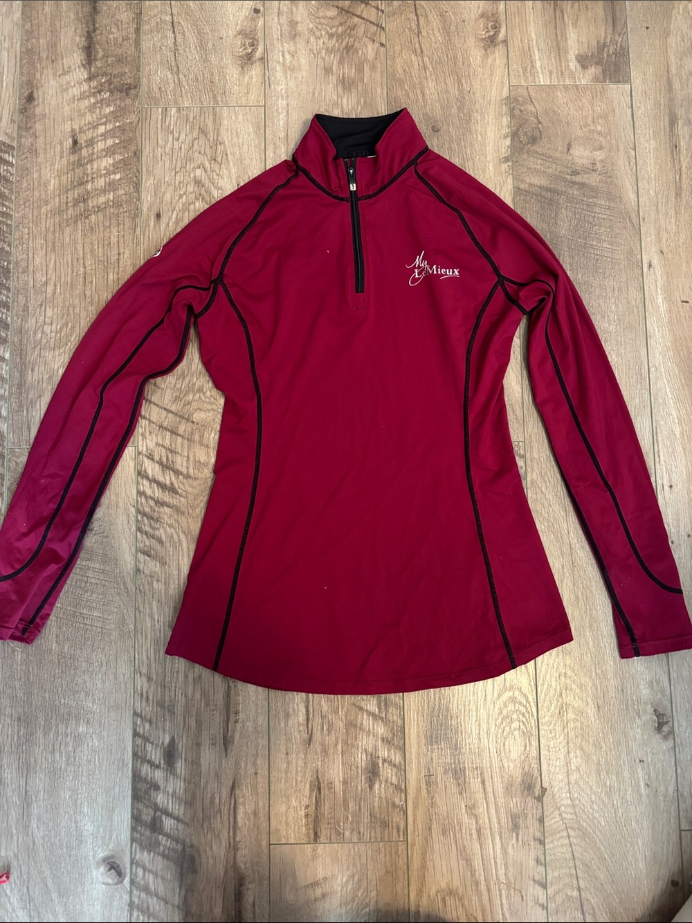 Lemieux Women's Burgundy Quarter-Zip Long Sleeve Riding shirt